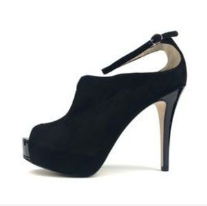 New! La Fenice Venezia Peep Toe Suede Heels